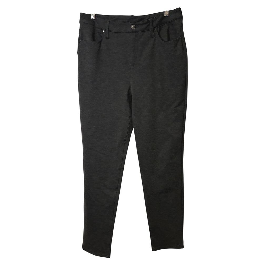 Chico's Brigitte So Slimming Pants Women 1R 8 Charcoal Gray Stretch Trousers